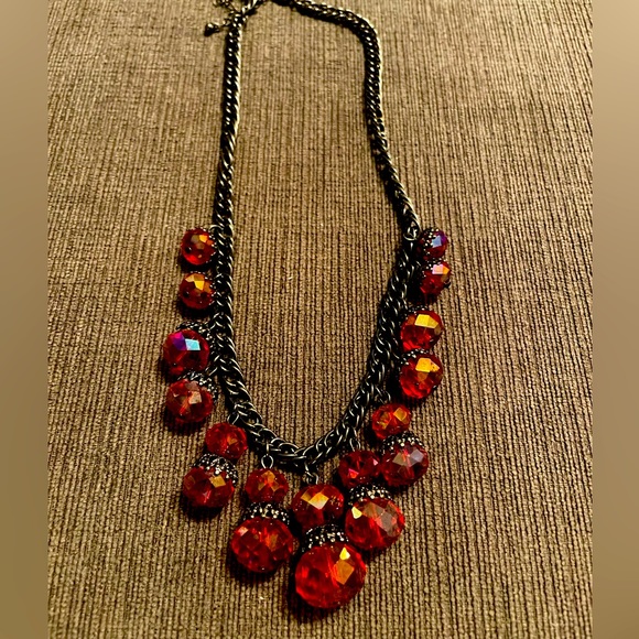Jewelry - Red Marbled Necklace